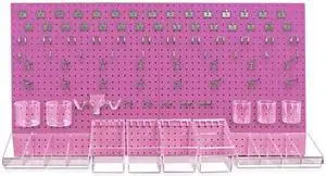 AZAR DISPLAYS 900988-PNK 125-Piece Pegboard Organizer Kit (2 - 24"x24")
