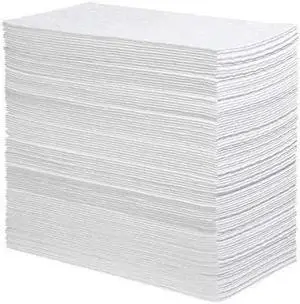 PIG MAT496 Sorbent Pad, 9 gal, 8 1/4 in x 15 in, Oil, White, 100 PK