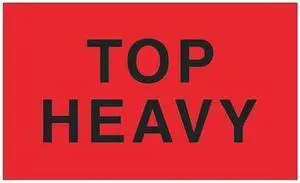 TAPE LOGIC DL2721 Tape Logic® Labels, "Top Heavy", 3" x 5", Fluorescent Red,
