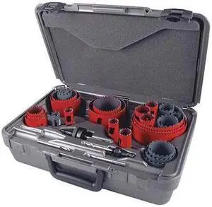 MORSE MHSPLU01 Hole Saw Kit,Saw Sizes 3/4" to 4-1/2"