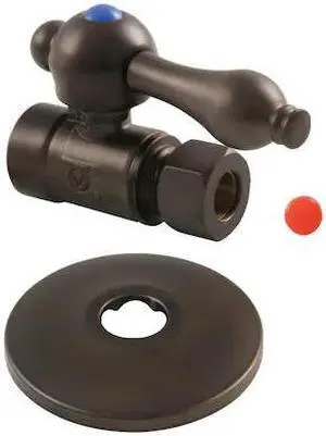 KINGSTON BRASS CC43255K CC43255K 1/2" Sweat 3/8" O.D. Comp Straight Stop Valve