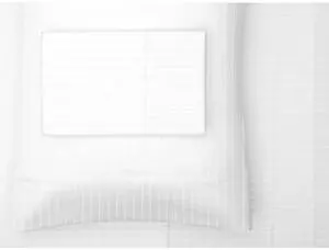 HOTEL GRAND 652503 1000tc Pinstripe Sheet Set, White, King