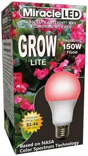 MIRACLE LED 602120 LightBulb,RedSpcHydrpLEDUltraGrow,12W