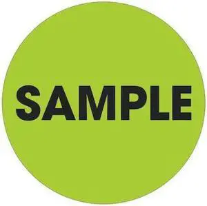 TAPE LOGIC DL1269 Tape Logic® Labels, "Sample", 2" Circle, Fluorescent Green,