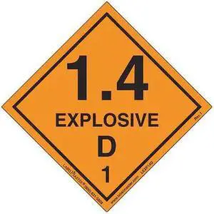 LABELMASTER LEXP14D Explosive 1.4 D Label,Paper,PK500
