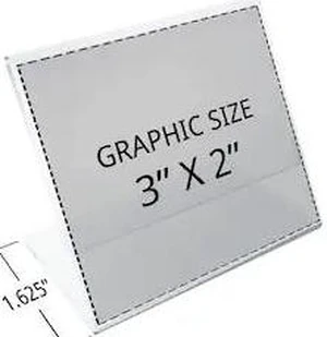 AZAR DISPLAYS 112742 3"W x 2"H Angled Sign Holder, PK10 AZAR DISPLAYS 112742 3"W x 2"H Angled Sign Holder, PK10