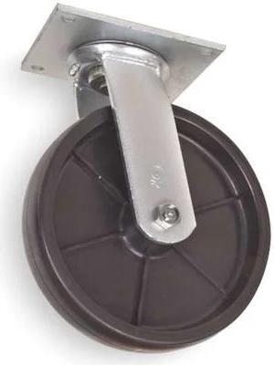 ZORO SELECT 1NVP4 Swivel Plate Castr,Poly,8 in,1000 lb,Blk