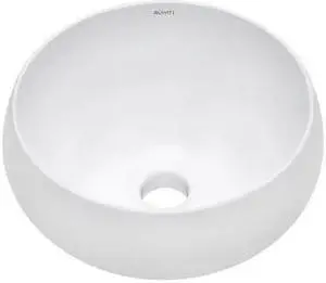 RUVATI RVB0312 12" Bathroom Vessel Sink Round White Circular Above Counter