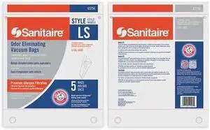 SANITAIRE 63256 Disposable Vacuum Bag,LS,PK5