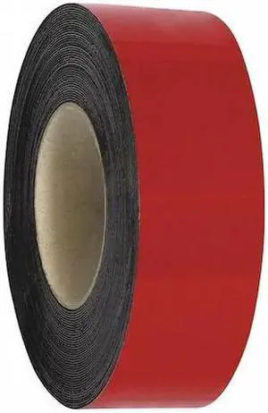 PARTNERS BRAND LH148 Warehouse Labels, Magnetic Rolls, 2" x 100', Red, 1/Case