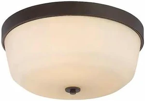 NUVO 60-5924 Laguna 3 Light Flush Fixture White Glass Forest Bronze NUVO 60-5924 Laguna 3 Light Flush Fixture White Glass Forest Bronze