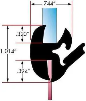 FAIRCHILD INDUSTRIES 0533-25 One Piece Rubber Glass Sealing Weatherstrip, 25Ft,