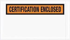 Tape Logic PL439 5 .5 x 10 in. 2 Mil Poly Orange Certification Enclosed Envelopes