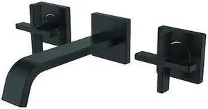 SPEAKMAN SB-2551-MB 3 Hole Wall Mounted Faucet, Matte Black