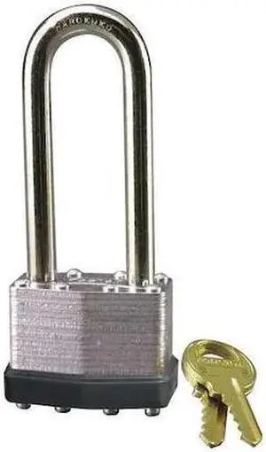 ZORO SELECT 1801KALJWWG Padlock, Keyed Alike, Long Shackle, Rectangular Steel