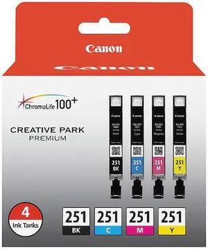 CANON 6513B004 Ink Cartridge,Cli-25,Black/Cy/Mg,Yw,PK4
