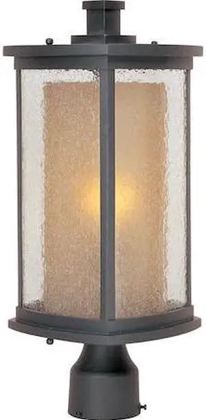 MAXIM 3150CDWSBZ Bungalow 1-Light 8" Wide Bronze Outdoor Pole/Post Mount