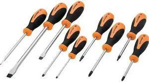 DYNAMIC D062500 Tools 9 Piece Assorted Screwdriver Set, Comfort Grip Handles