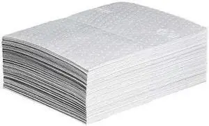 PIG MAT414 Sorbent Pad, 11 gal, 15 in x 20 in, Oil, White, Polypropylene