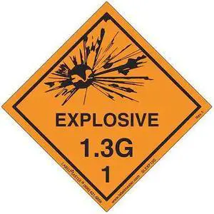 LABELMASTER SLEXP13G Explosive 1.3 G Label,Vinyl,PK500