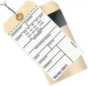 PARTNERS BRAND G17053 InventoryTag,Carbon,6 1/4x3 1/8",PK500, 10 Point