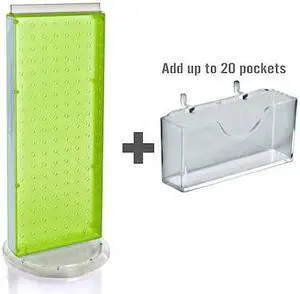 AZAR DISPLAYS 700505-GRE 20 Pocket Revolving Pegboard Gift Card Kit for