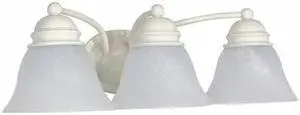 NUVO 60-354 Empire 3 Light 21 in. Vanity Alabaster Glass Bell Shades Tex