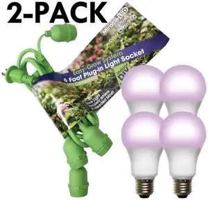 MIRACLE LED 602271 Grow System 4 Socket & LED Red & Blue Spectrum Grow Light