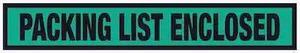 Tape Logic PL432 5 .5 x 10 in. 2 Mil Poly Green Packing List Enclosed Envelopes