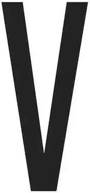 PARTNERS BRAND DL9310V Vinyl Warehouse Letter Labels, "V", 3 1/2", Black/White,