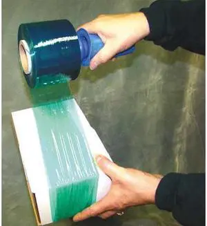 ZORO SELECT 15A888 Hand Stretch Wrap 3" x 1000 ft., Cast Style, green