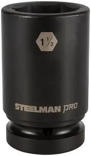 STEELMAN 79335 1" Drive x 1-1/2" 6-Point Deep Impact Socket, 79335