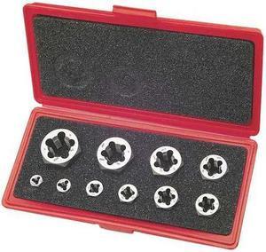 GREENFIELD THREADING 403520 10pc Carbon Steel Hexagon Rethreading Die Set 377