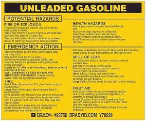BRADY 93750 Chemical Label,3-3/4inHx4-1/2inW,PK25
