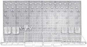 AZAR DISPLAYS 900988-CLR 125-Piece Pegboard Organizer Kit (2 - 24"x24")