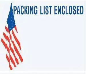 TAPE LOGIC PLUSA12 Tape Logic "Packing List Enclosed" Envelopes, U.S.A. Flag, 4