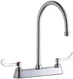 ELKAY LK810GN08T4 Faucet,Scrub/Handwash Deck Mount, Wristblade Handle, 8"