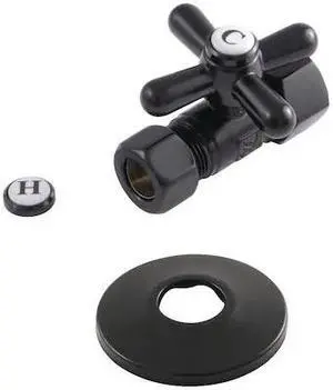 KINGSTON BRASS CC44450XK 5/8" OD X 1/2" OD Comp Quarter-Turn Straight Stop