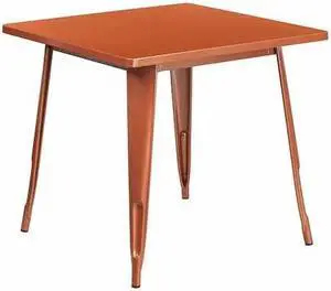 Flash Furniture Felix Commercial Grade Square Metal Indoor-Outdoor Table Copper (ETCT0021POC)