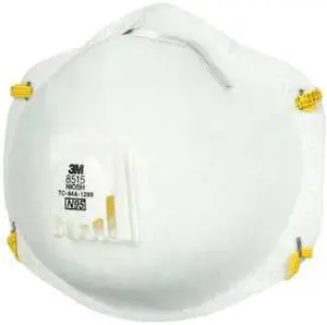 3M 8515HA1-A Disposable Respirator, N95, Molded, Dual, Non-Adjustable, Metal
