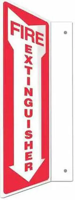 CONDOR 480X42 High Visibility Safety Sign, 12 in Height, 4 in Width, PETG,