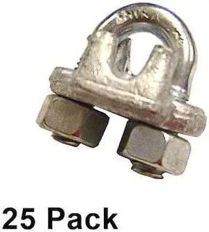 US CARGO CONTROL GDFWRC14-25PK 1/4" Galvanized Drop Forged Wire Rope Clips (25