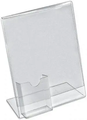 AZAR DISPLAYS 252055 8.5"W x 11"H Angled w/ Attached Tri-Fold Pocket, PK10