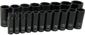 DYNAMIC D018026 Tools 1/2" Drive 19 Pieces 6 Point Deep SAE Impact Socket Set