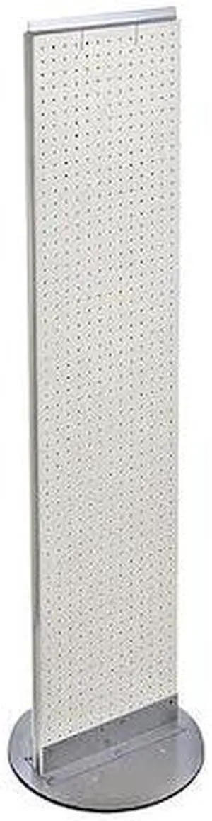AZAR DISPLAYS 700277-WHT 2-Sided Pegboard Floor Display Revolving Base Panel