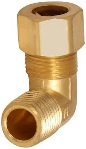 EVERFLOW C69R-1238-NL 1/2 O.D. COMP x 3/8 MIP Reducing 90 Degree Elbow Pipe
