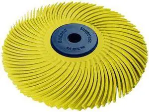 DEDECO 2273 Sunburst Radial Bristle Discs 4 in X 1/2 in Curved Tc Yellow 80