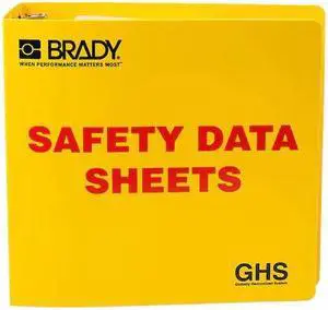 BRADY 121184 Binder,Right to Know Safety Data Sheet