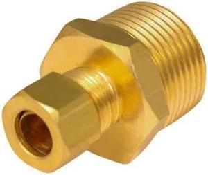 EVERFLOW C68R-3812-NL 3/8" O.D. COMP x 1/2" MIP Reducing Adapter Pipe Fitting,