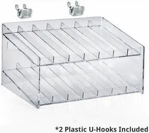 AZAR DISPLAYS 222987 2 Tier 7 Comp. Cosmetic Nail Polish Display 12"W x 8.5"D x